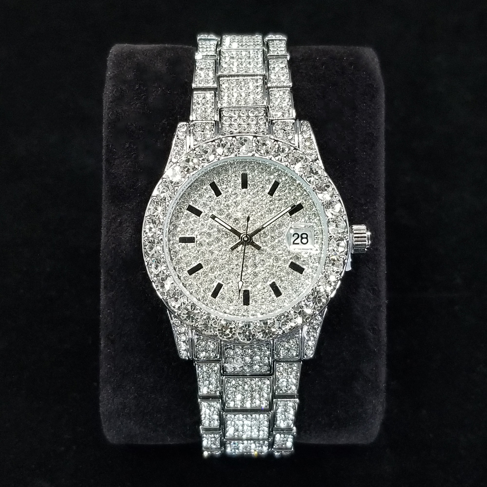Jewelry Diamond Watches - 우아한 다이아몬드 시계 여성 패션 실버