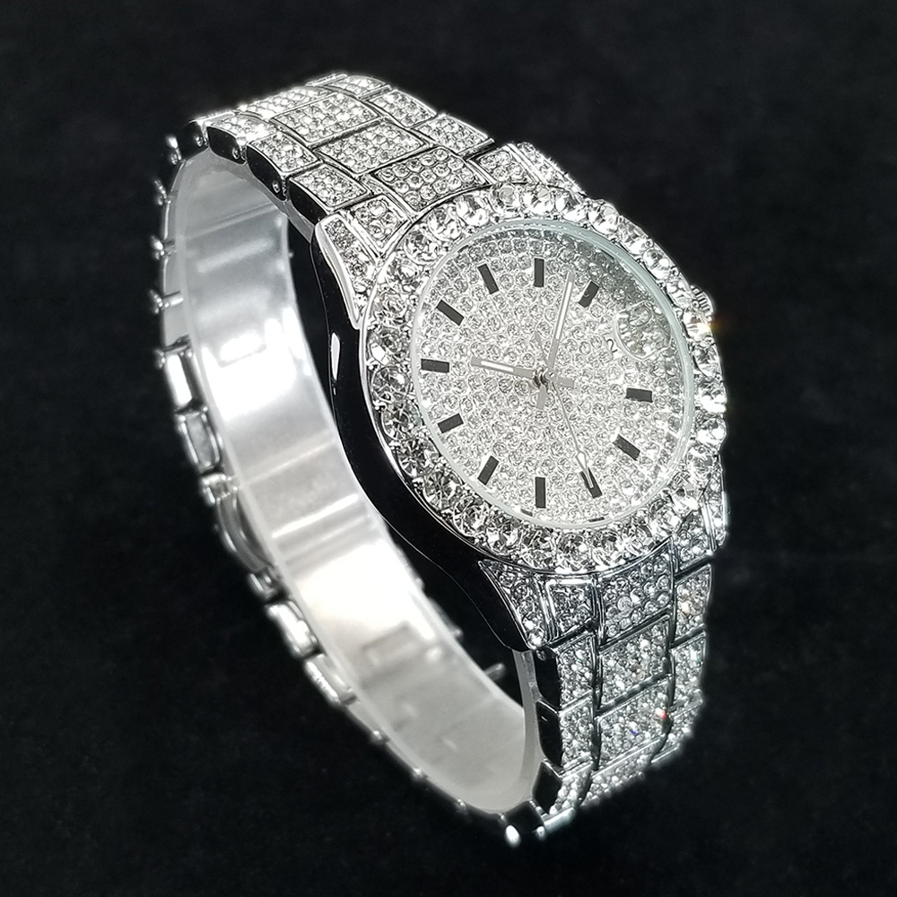 우아한 다이아몬드 시계 여성 패션 실버 라운드 스테인리 - Jewelry Diamond Watches 리뷰 및 가격