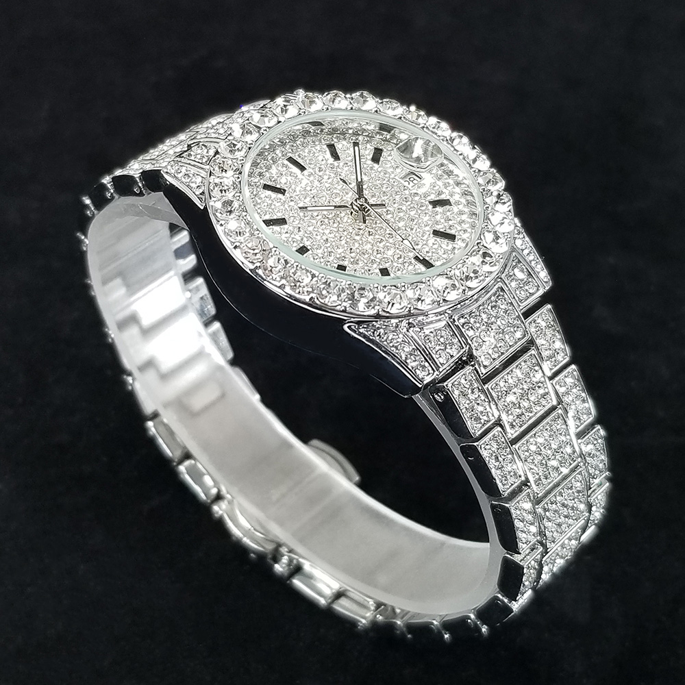 우아한 다이아몬드 시계 여성 패션 실버 라운드 스테인리 - Jewelry Diamond Watches 리뷰 및 가격