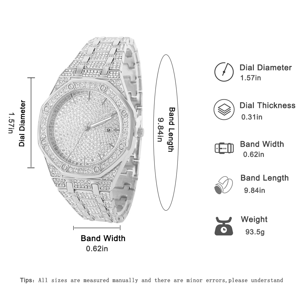 남성용 아이스드 아웃 시계, 남성용 골드 시계, 힙합  - Jewelry Diamond Watches 리뷰 및 가격