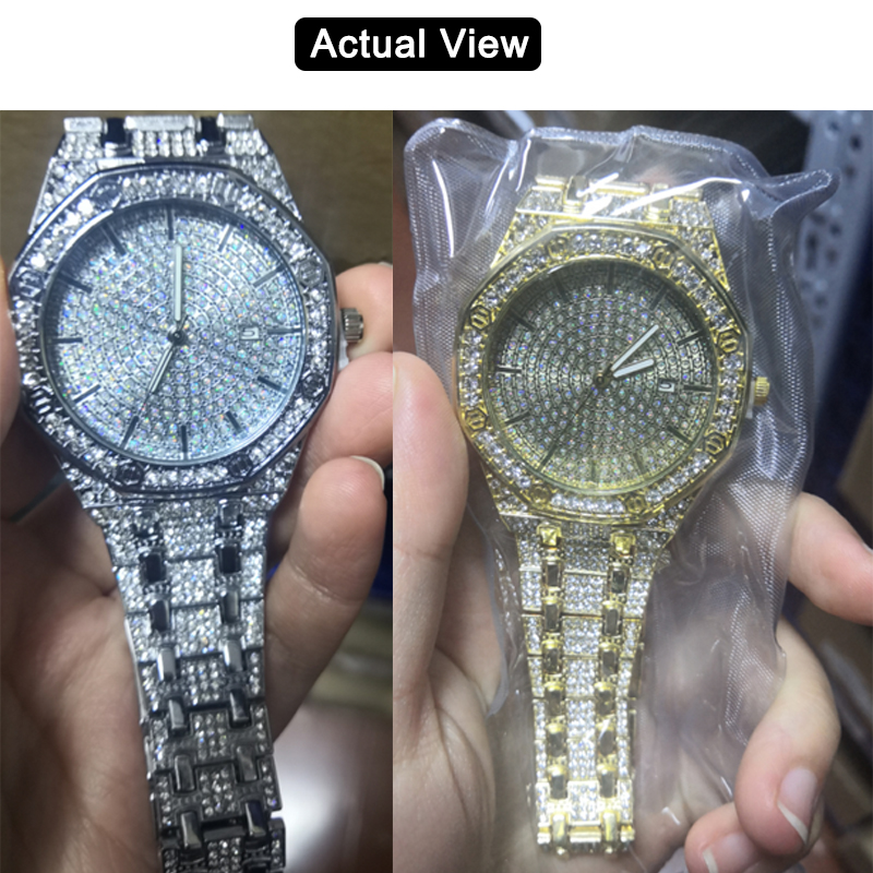남성용 아이스드 아웃 시계, 남성용 골드 시계, 힙합  - Jewelry Diamond Watches 리뷰 및 가격