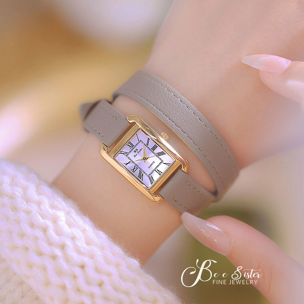 여성용 BS 패션 시계 고급 가죽 쿼츠 시계 여성용 럭 - High Jewelry Watches 리뷰 및 가격