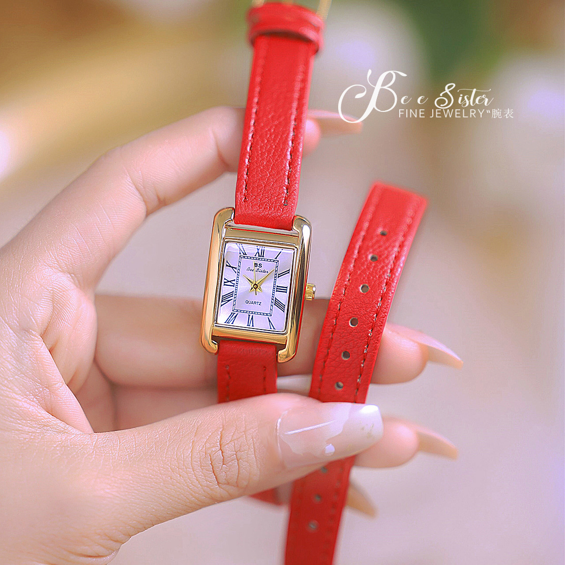 여성용 BS 패션 시계 고급 가죽 쿼츠 시계 여성용 럭 - High Jewelry Watches 리뷰 및 가격