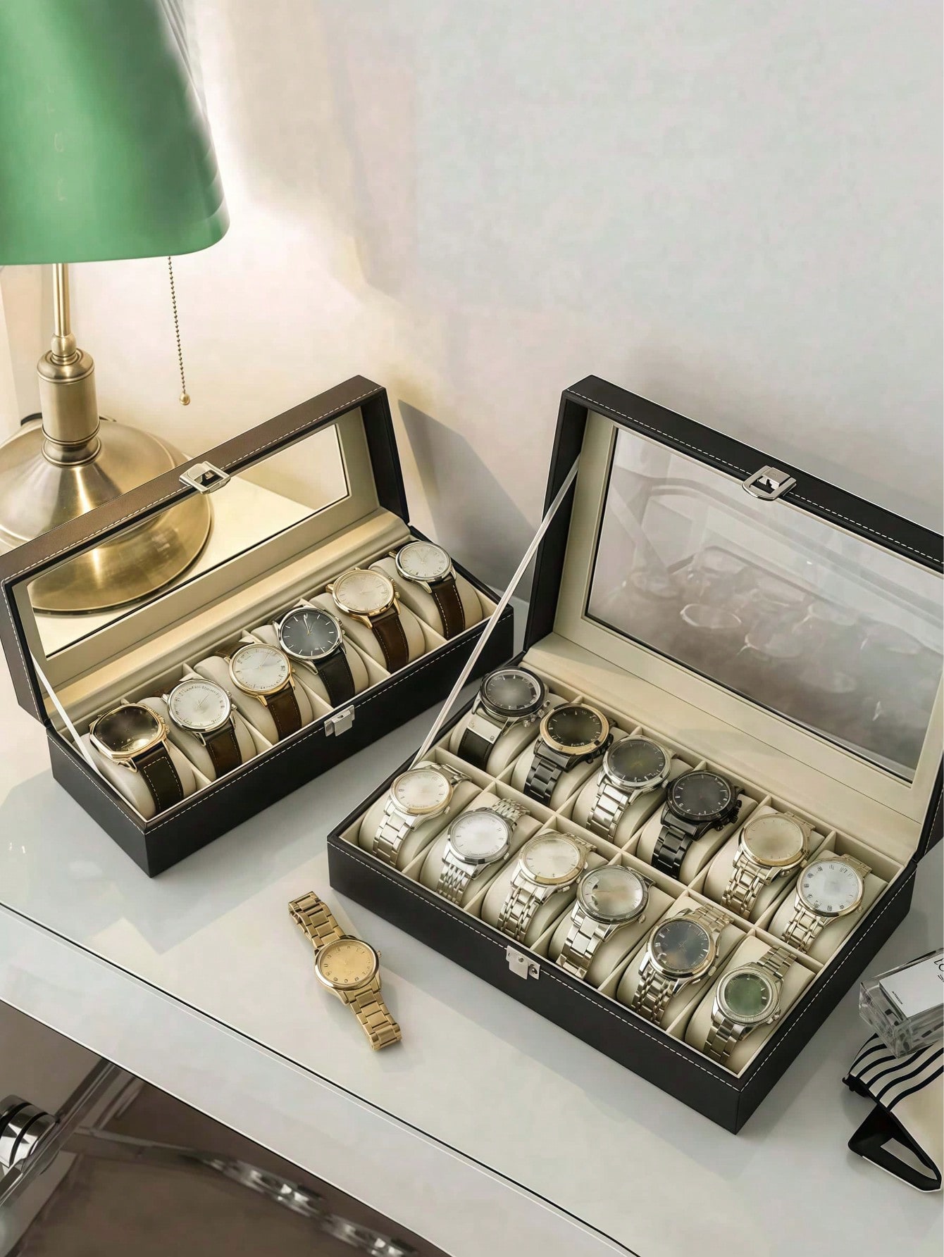 잠금장치가 있는 가죽 시계 상자, 대용량 시계 진열 케 - High Jewelry Watches 리뷰 및 가격