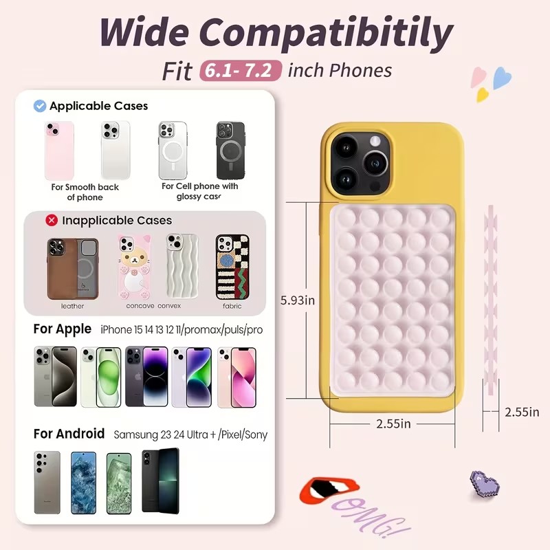2팩 실리콘 흡착식 휴대폰 거치대 – 각도 조절 가능, - Watches & Jewelry Tsukiu 리뷰 및 가격
