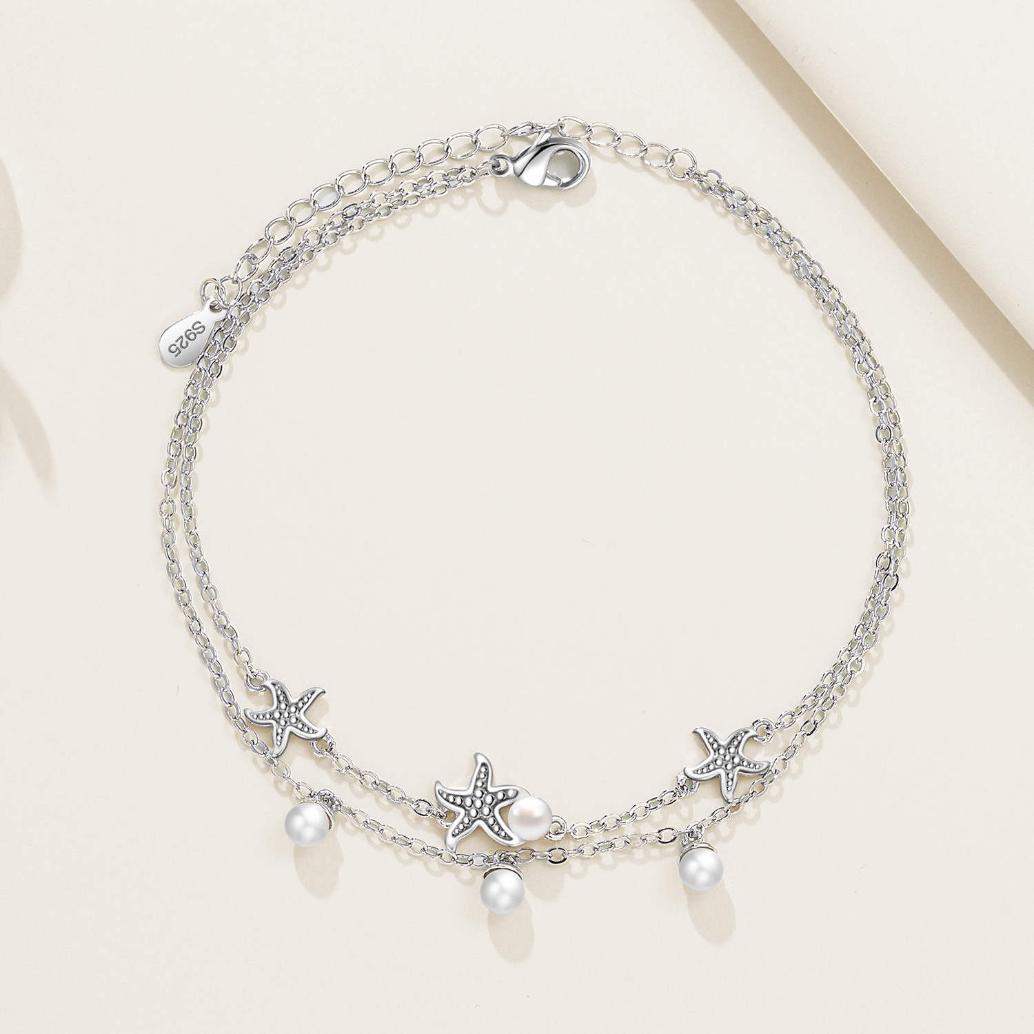 Orstarry S925 스털링 실버 진주 불가사리 더 - Anklet Foot Chain 리뷰 및 가격