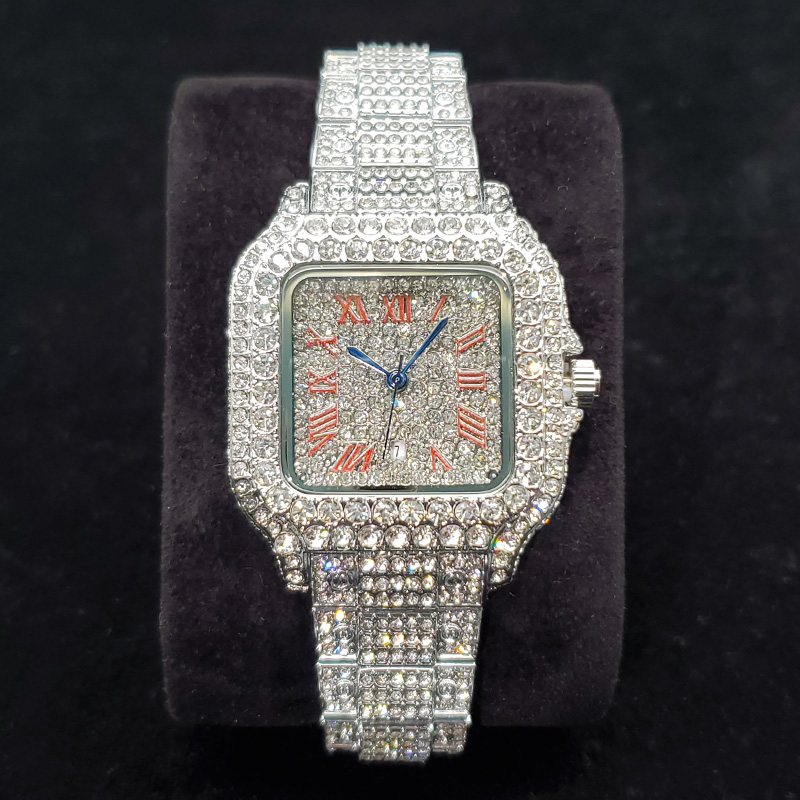 여성을위한 럭셔리 다이아몬드 시계 패션 실버 아이스 아 - Jewelry Diamond Watches 리뷰 및 가격