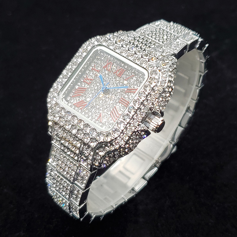여성을위한 럭셔리 다이아몬드 시계 패션 실버 아이스 아 - Jewelry Diamond Watches 리뷰 및 가격