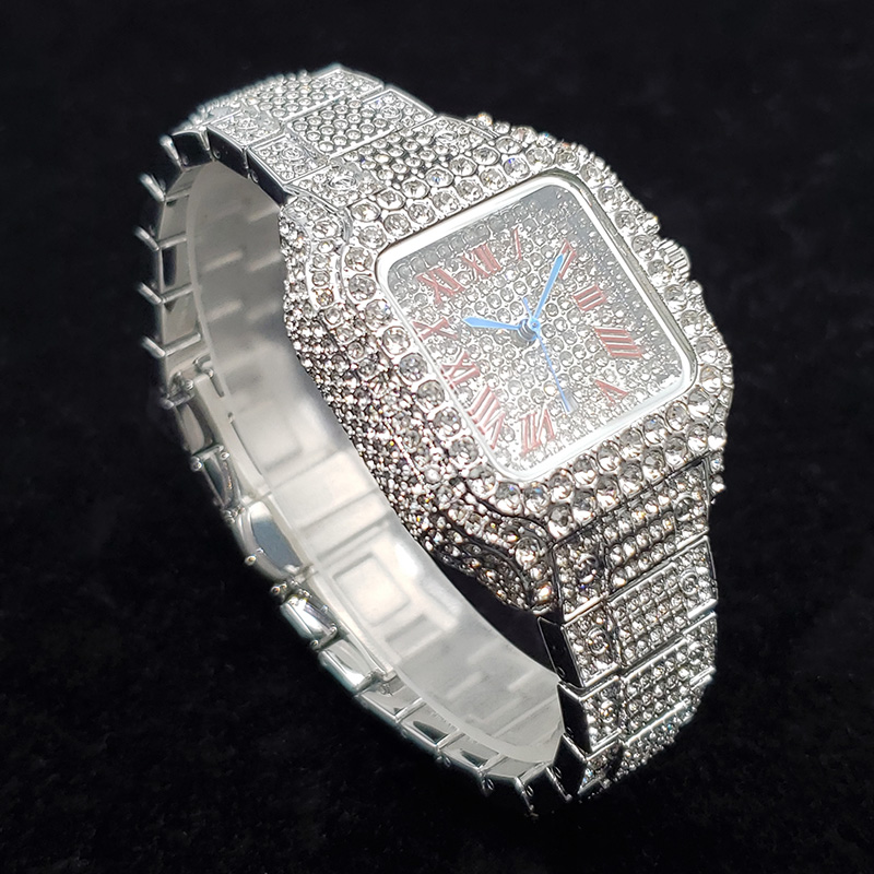 여성을위한 럭셔리 다이아몬드 시계 패션 실버 아이스 아 - Jewelry Diamond Watches 리뷰 및 가격
