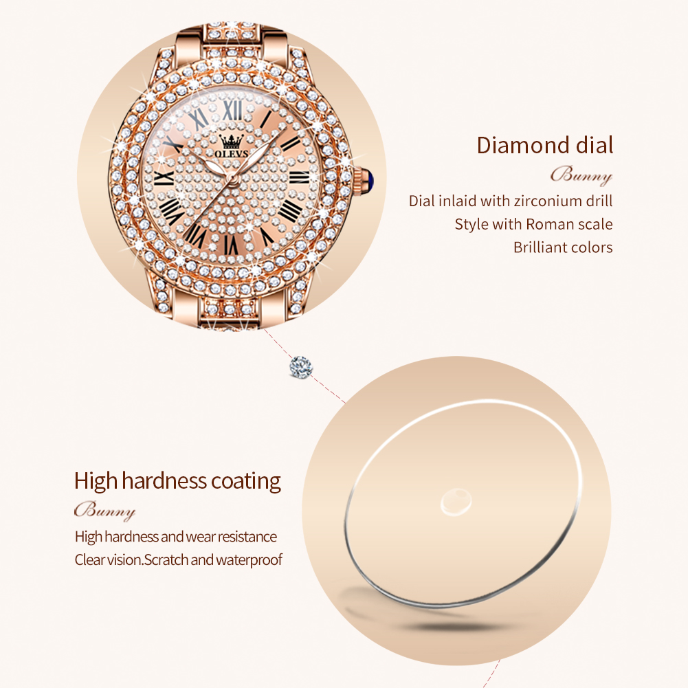 OLEVS 9943 여성을위한 럭셔리 모든 다이아몬드  - Jewelry Diamond Watches 리뷰 및 가격