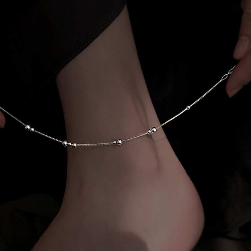 925 스털링 실버 기하학 라운드 구슬 발목 체인 20 - Anklet Foot Chain 리뷰 및 가격